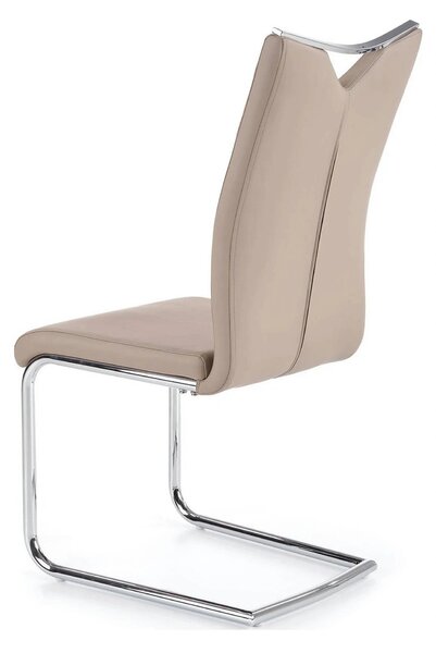 Scaune bucatarie inox K224, cappuccino/crom, piele ecologica/metal, 44