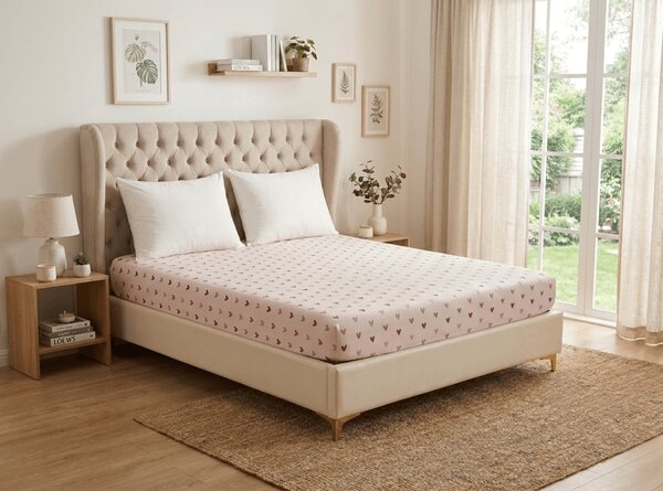 Cearsaf din microfibra SOFHEARTS crem 90x200 cm