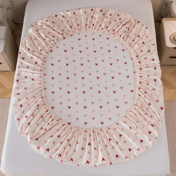 Cearsaf din microfibra SOFHEARTS crem 90x200 cm