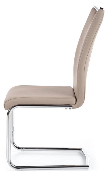 Scaune bucatarie inox K224, cappuccino/crom, piele ecologica/metal, 44