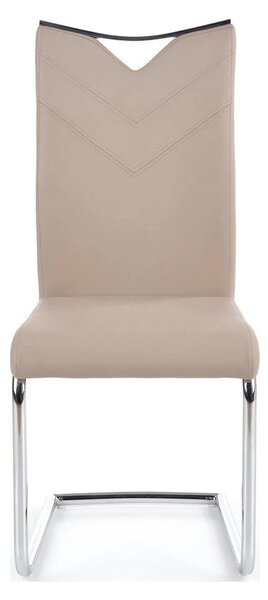 Scaune bucatarie inox K224, cappuccino/crom, piele ecologica/metal, 44