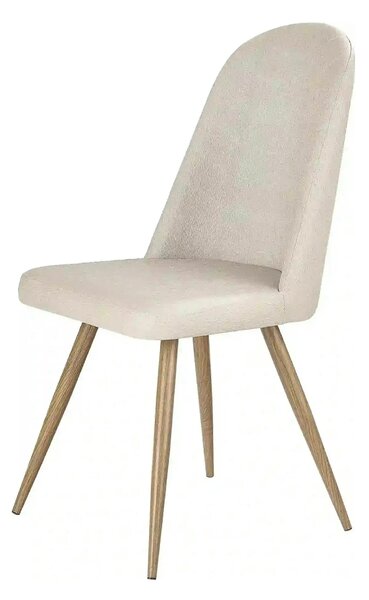 Scaun bucatarie tapitat K214, crem/stejar miere, piele ecologica/metal