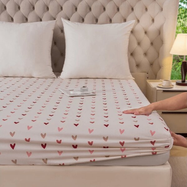 Cearsaf din microfibra SOFHEARTS crem 90x200 cm