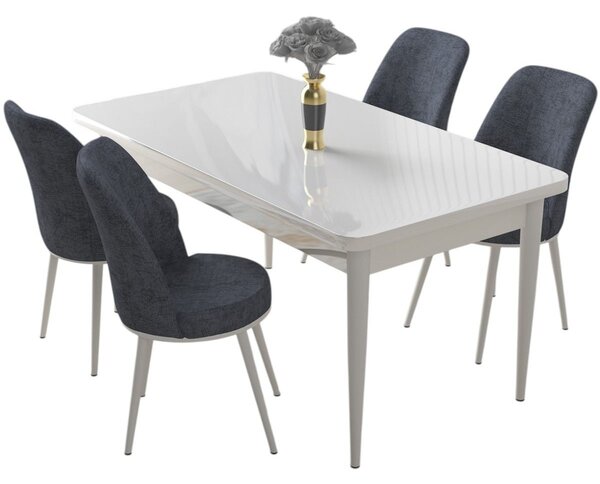 Set dining Nilla 1 (alb + fumuriu) (pentru 4 persoane). 1144511