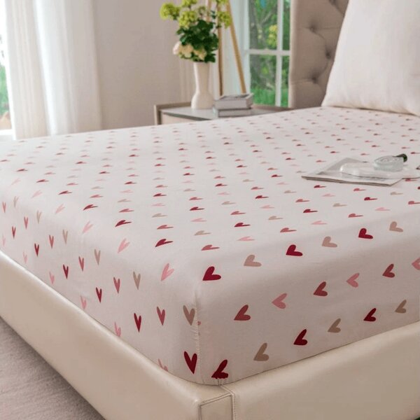 Cearsaf din microfibra SOFHEARTS crem 90x200 cm
