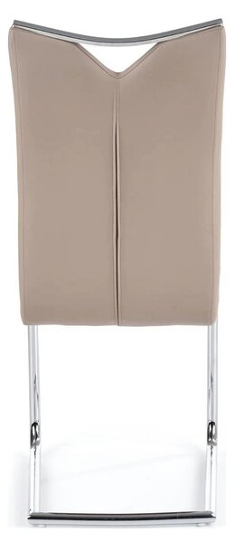 Scaune bucatarie inox K224, cappuccino/crom, piele ecologica/metal, 44
