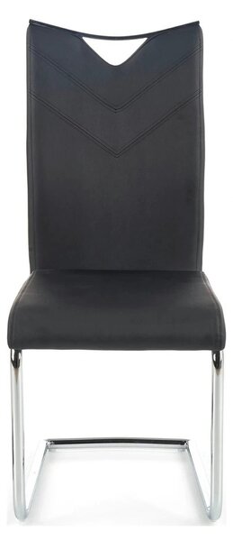 Scaun tapitat K224, negru/crom, piele ecologica/metal, 44X54X100 CM