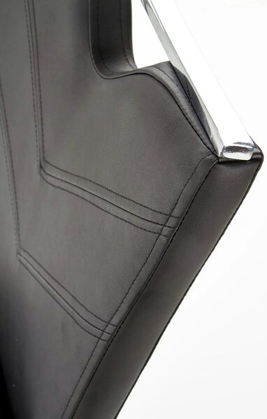 Scaun tapitat K224, negru/crom, piele ecologica/metal, 44X54X100 CM