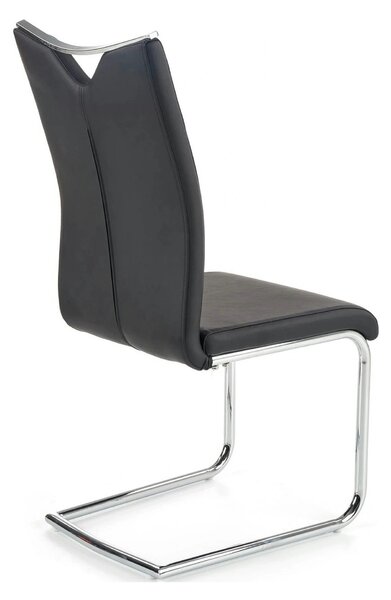 Scaun tapitat K224, negru/crom, piele ecologica/metal, 44X54X100 CM