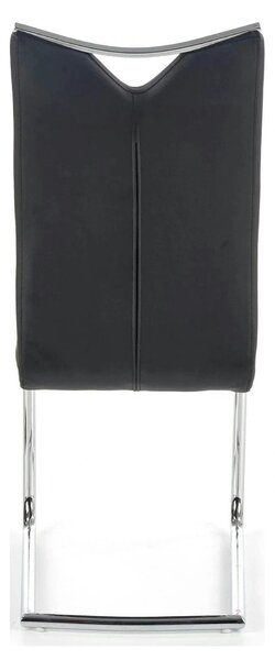 Scaun tapitat K224, negru/crom, piele ecologica/metal, 44X54X100 CM