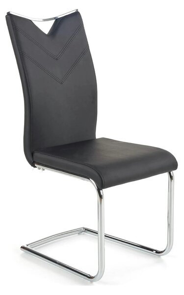 Scaun tapitat K224, negru/crom, piele ecologica/metal, 44X54X100 CM