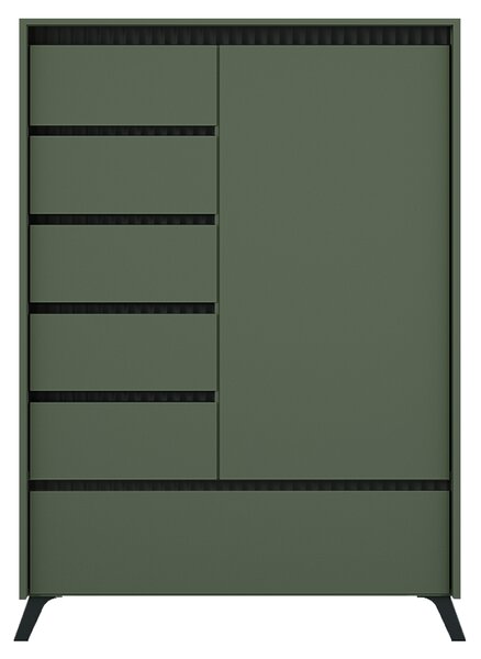KONDELA Comodă, verde smoke/negru, LONGY REG1D5S1K