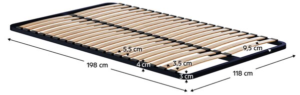 KONDELA Somieră cu cadru fix, 120x200, SOMIERĂ METALIC 2 NEW