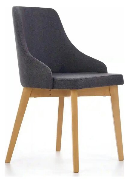 Scaun TOLEDO, gri inchis/stejar miere, stofa clasica, 55x51x82 cm