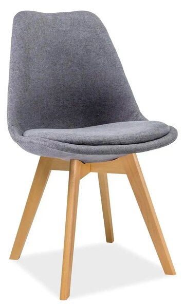 Scaun DIOR, gri/stejar, stofa/lemn, 49x41x83 cm