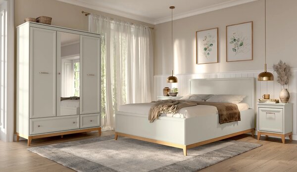 KONDELA Dulap, caşmir crem/stejar, VENDY W-15