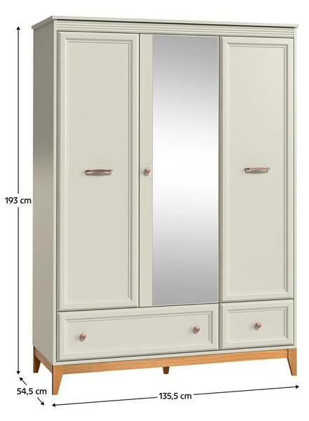 KONDELA Dulap, caşmir crem/stejar, VENDY W-15