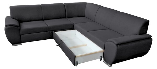 KONDELA Set canapea, dreapta, material textil gri închis, AMILA ROH