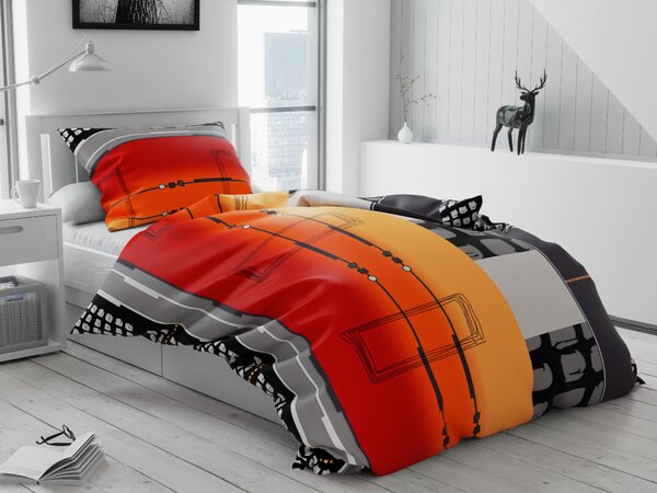 Lenjerie de pat din bumbac portocaliu, THERESA