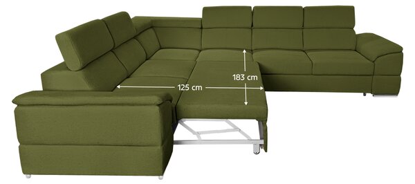 KONDELA Colţar, ţesătură verde Majestic, SEGORIA LUX