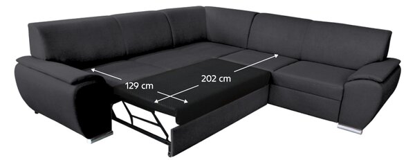 KONDELA Set canapea, dreapta, material textil gri închis, AMILA ROH