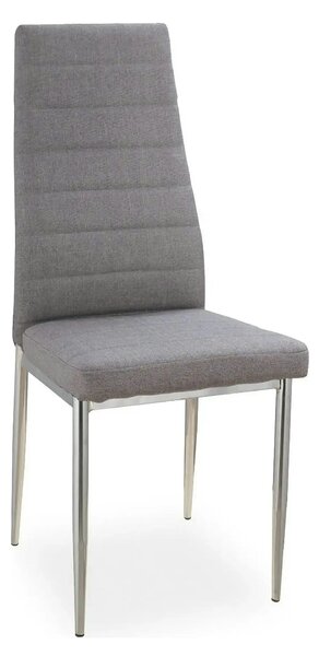 Scaun tapitat H263, gri/crom, stofa clasica/metal, 40X38X96 cm