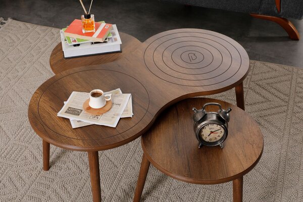 Set de 3 măsuțe de cafea Marty (nuc). 1144479