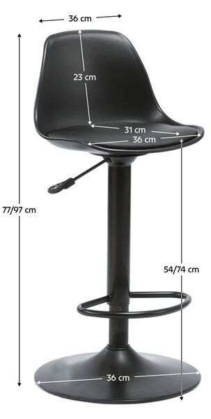 KONDELA Scaun bar, negru, DOBBY NEW