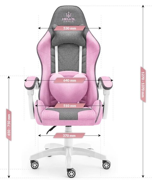 Scaun de gaming Rainbow Pink Gray Mesh