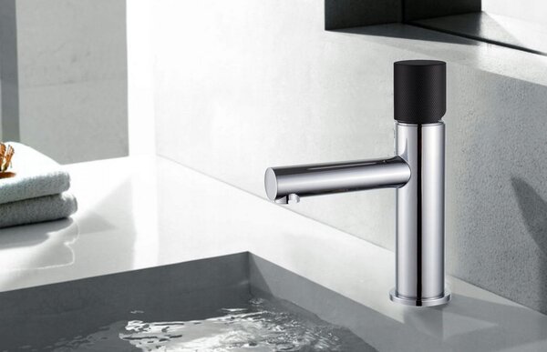 Mexen ELBA ONE - baterie lavoar cu control design, crom-negru, 74101-07