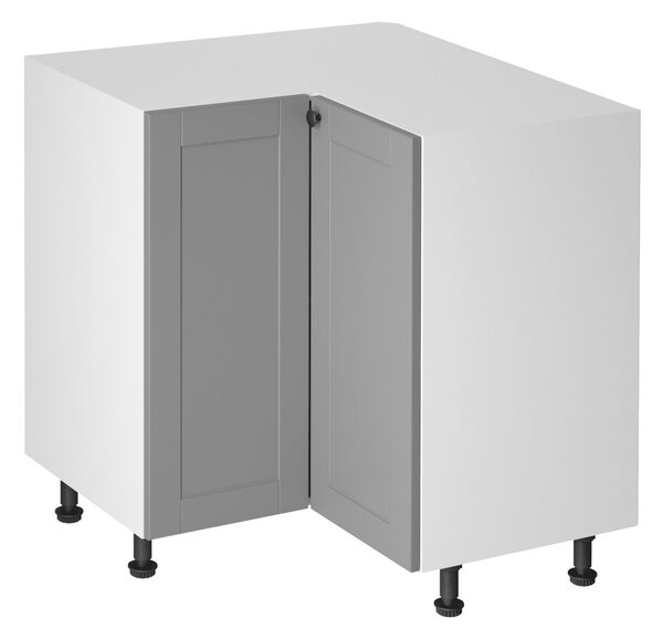 Cabinet inferior de colţ, gri mat/alb, LAYLA D90N