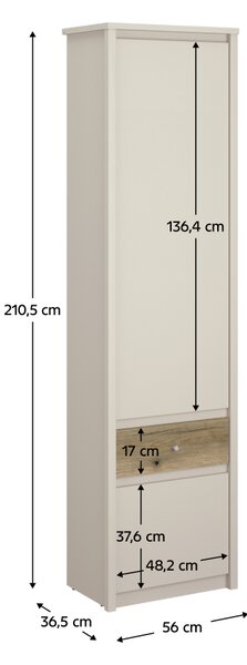 KONDELA Raft, caşmir/stejar evoke, KAROS 2D1S