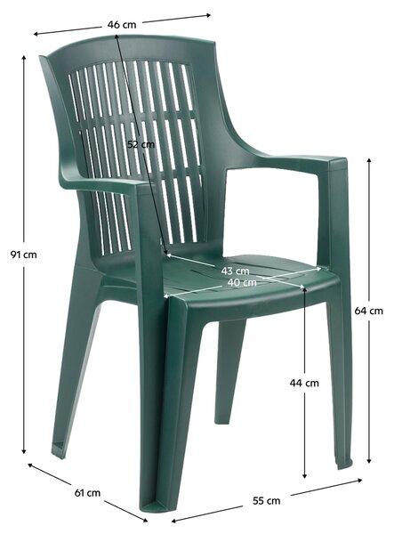 KONDELA Scaun de grădină stivuibil, verde, ARPOA