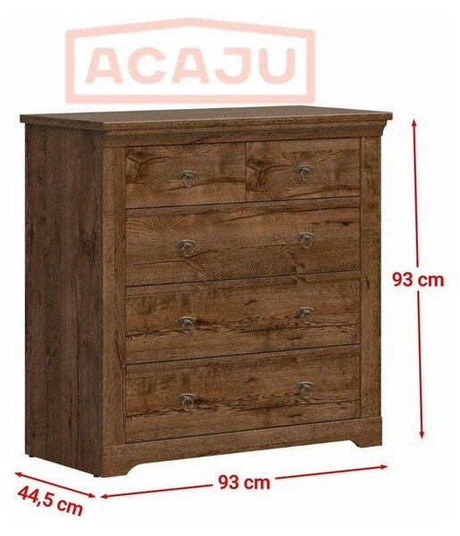 Comoda PATRAS KOM5S, stejar april, PAL, 93x45x93 cm