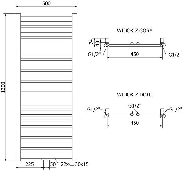 Mexen Hades, element electric de încălzire 1200 x 500 mm, 600 W, auriu lucios, W104-1200-500-2600-50