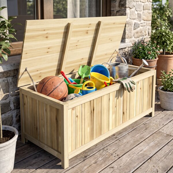 Outsunny Cutie de Depozitare pentru Exterior de 172 Litri, Ideală pentru Terasă, Design din Lemn, Rezistentă la Intemperii | Aosom Romania