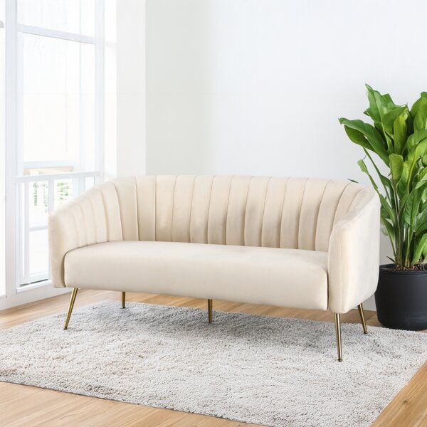 KONDELA Canapea de design cu 3 locuri, ţesătură Velvet bej/gold crom-auriu, BAGY