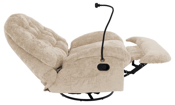 KONDELA Scaun pivotant de lux, cu balansare, bej, DELMOR