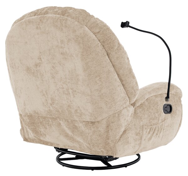KONDELA Scaun pivotant de lux, cu balansare, bej, DELMOR