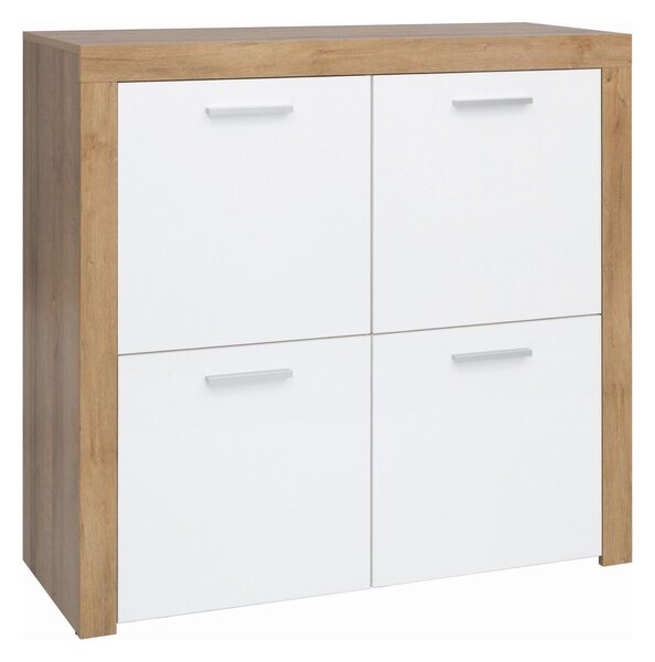 Comoda BALDER KOM4D, alb/stejar, PAL, 104x39x99 cm