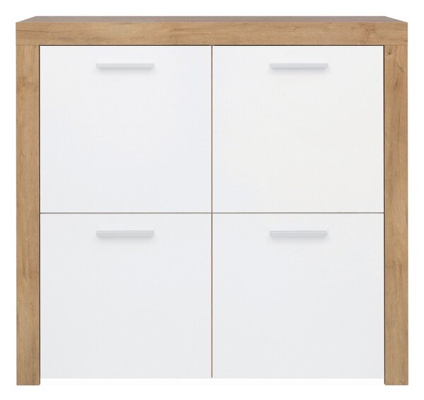 Comoda BALDER KOM4D, alb/stejar, PAL, 104x39x99 cm