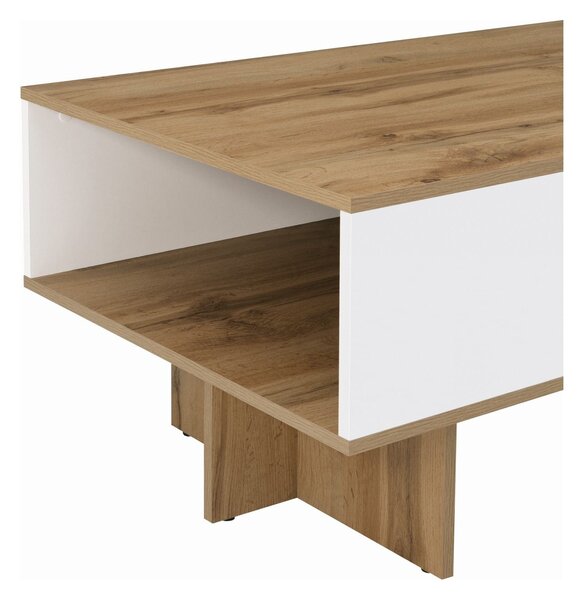 Masuta cafea Zele, stejar wotan/alb, PAL, 120X60X46 cm