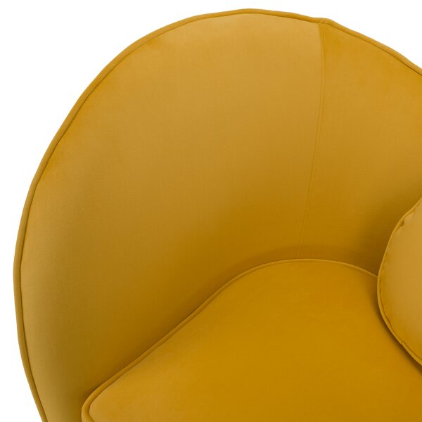 KONDELA Fotoliu de design, ţesătură Velvet galbenă/gold crom auriu, EZIO