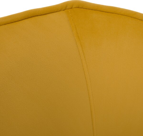 KONDELA Fotoliu de design, ţesătură Velvet galbenă/gold crom auriu, EZIO