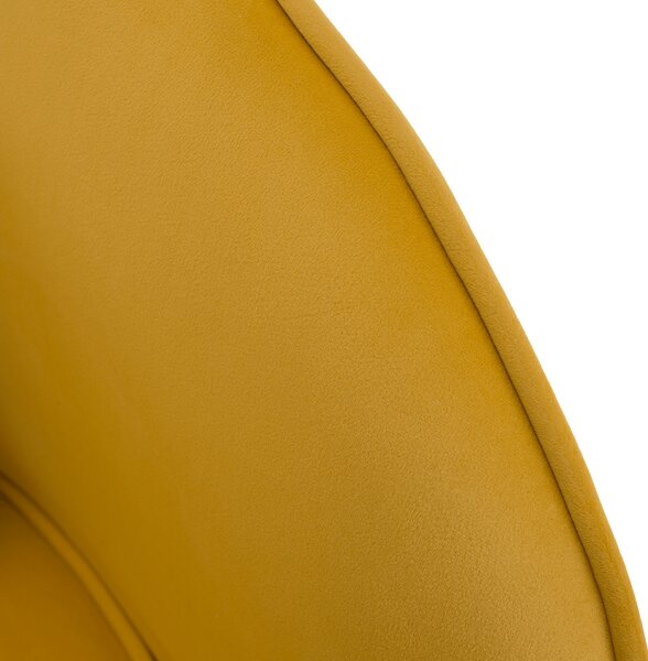 KONDELA Fotoliu de design, ţesătură Velvet galbenă/gold crom auriu, EZIO