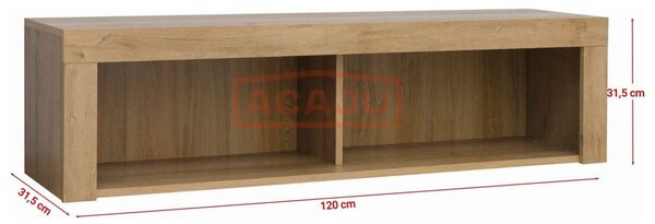 Raft BALDER, stejar riviera, PAL, 120x32x32 cm