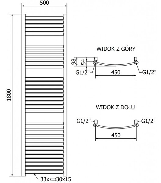 Mexen Helios, element electric de încălzire 1800 x 500 mm, 900 W, auriu lucios, W103-1800-500-2900-50