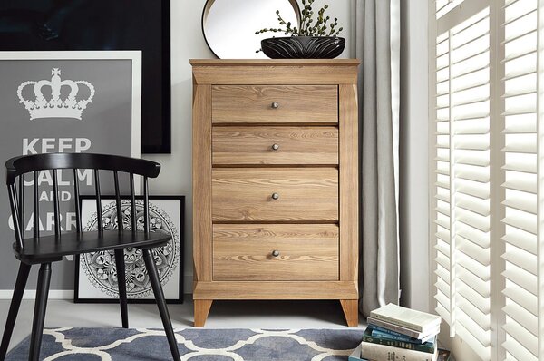 Comoda BERGEN KOM4S, stejar auriu, PAL, 72x47x116 cm