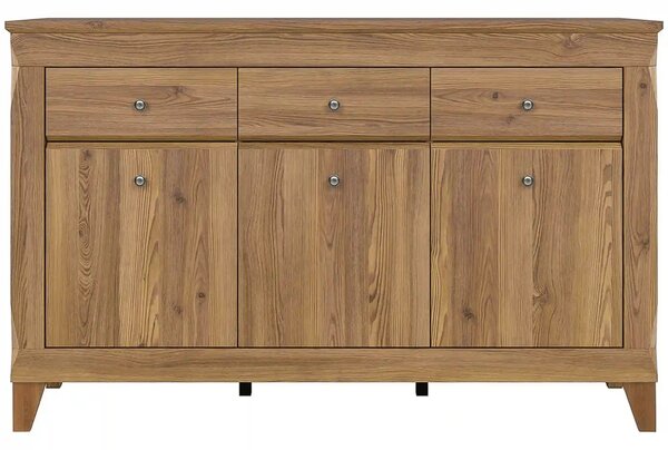 Comoda BERGEN KOM3D3S, stejar auriu, PAL, 156x47x98 cm