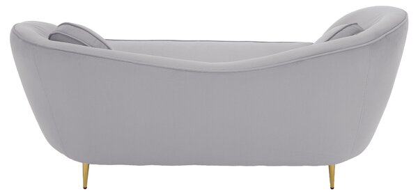 KONDELA Canapea de design cu 2 locuri, ţesătură Velvet gri/gold crom auriu, EZIO TYP 2